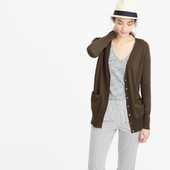 J. Crew Sweaters - J. Crew olive wool cardigan